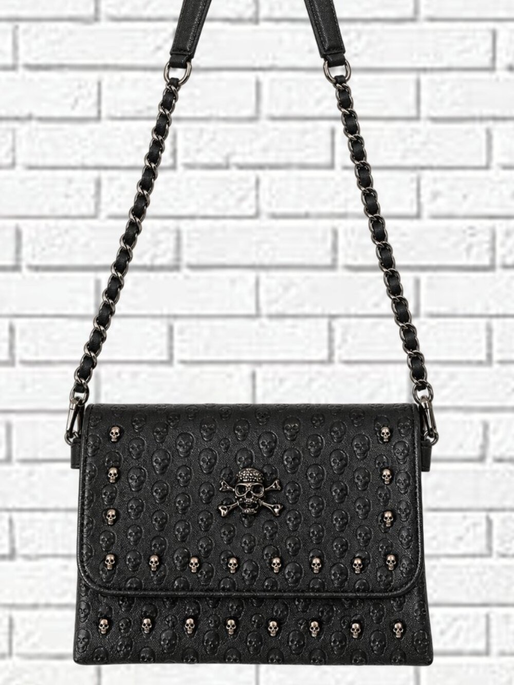 Ella & Elly | Skull Embossed Crossbody Bag